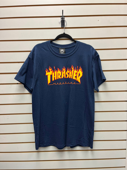 Thrasher Flame SS Navy Large