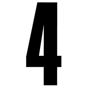 ZERONINE Placa recta de 4" Números 0-9