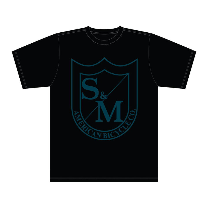 S&M Big Shield T-Shirt Blue on Black X-Large